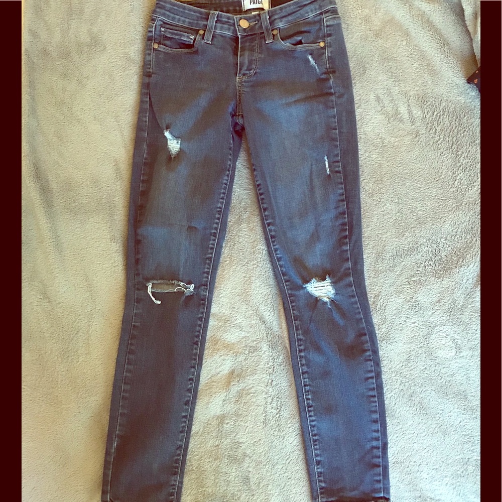 Paige Verdugo Ripped Skinny Ankle Jeans